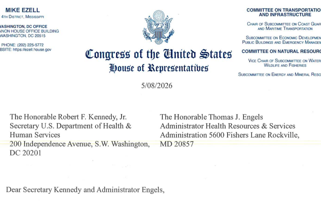 Letter from U.S. Representative Mike Ezell in support of the MHC’s position on the 340B program